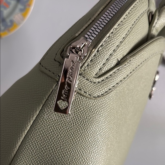 Betsey Johnson Sage Mint Green Satchel Top Handle Crossbody with Floral Pouch - Picture 14 of 16